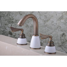 Q30233A Antique Enamel Three Holes 8" Basin Faucet